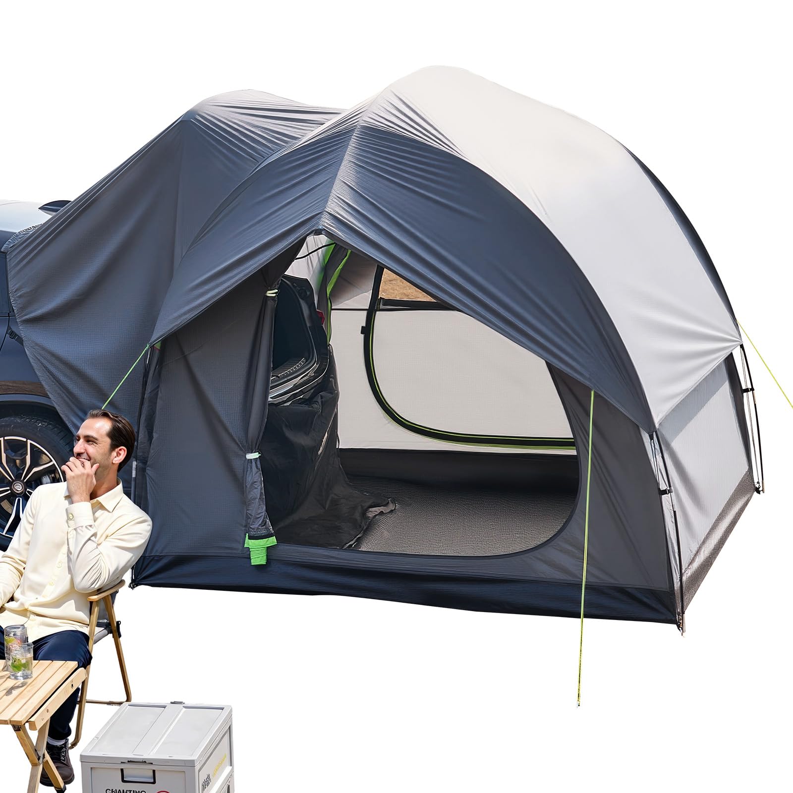 VEVOR Tenda da Campeggio per Auto SUV 240 x 240 x 215 cm Impermeabile PU2000 Design a Doppio Strato 5-8 Persone