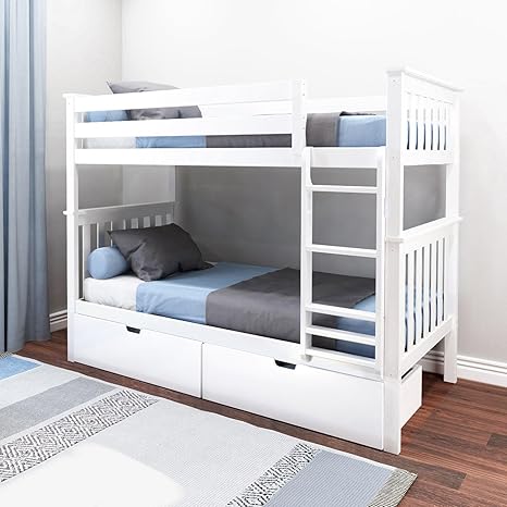Max & Lily Classic Twin Over Twin Bunk Bed - Thumbnail 2