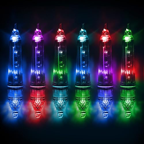 6 luces LED de caída profunda, luz LED de pesca verde subacuática, luces LED estroboscópicas coloridas intermitentes, lámpara de señuelo de cebo,