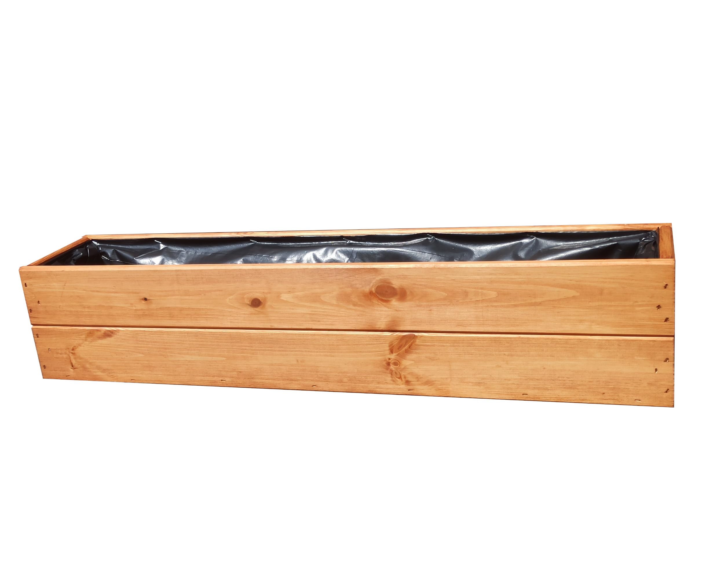 Holz Pflanzkasten 90 cm  Blumenkasten aus imprgnierter Fichte mit Folie &  Drainage  Wetterfeste Balkon Pflanzbox fr Garten Terrasse Fensterbank   Fertig montiert, D27 (Teak, 90 cm): Amazon.de: Garten