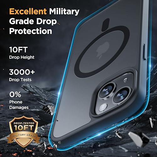 Miniatura 6 de Miracase Serie magnética para iPhone 13 compatible con MagSafe con 2 protectores de pantalla protección de grado militar, antihuellas, diseño