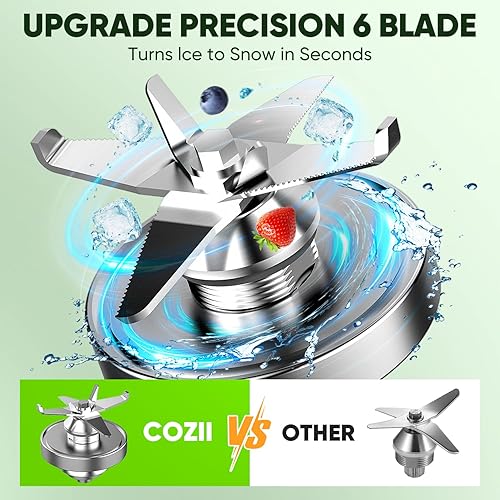 Miniatura 6 de COZII Licuadora profesional de 2000 W, licuadoras de encimera de batido para cocina, jarra de 64 onzastaza para llevar de 21 onzas, 7 programas