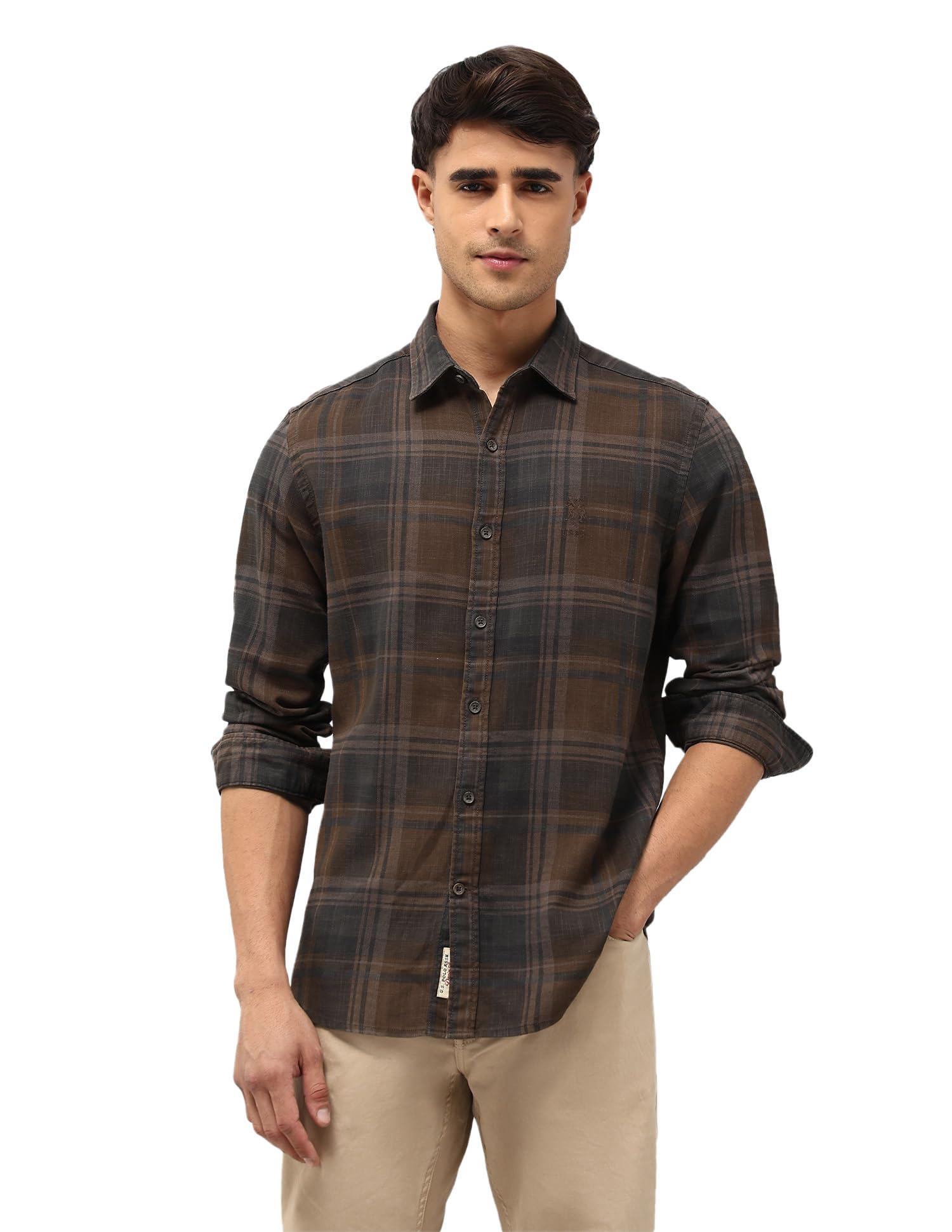 u.s. polo assn. denim co. Men's Plaid Checked Twill Shirt-picture-11