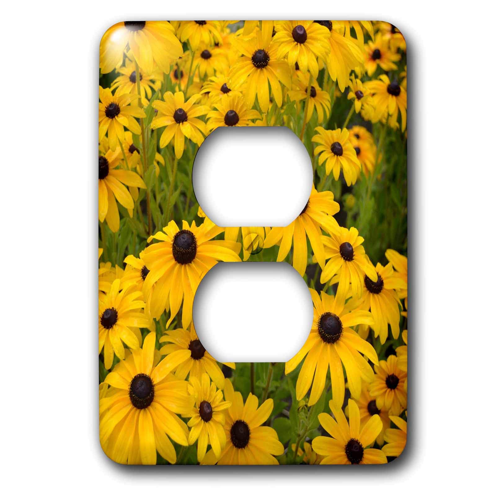Cache-prise Susans Floral II Noir 3dRose lsp_27478_6 double interrupteur pour salon