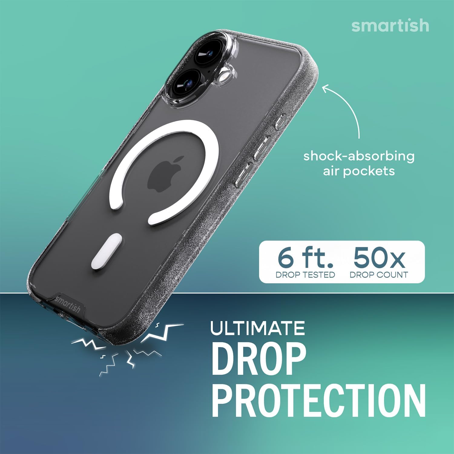 Smartish® iPhone 17 MagSafe Clear Case - Gripmunk Magnetic Slim Case [Lightweight + Protective] Anti-Yellowing Thin Grip Clear Cover for Apple iPhone 17 - Clearly Clear