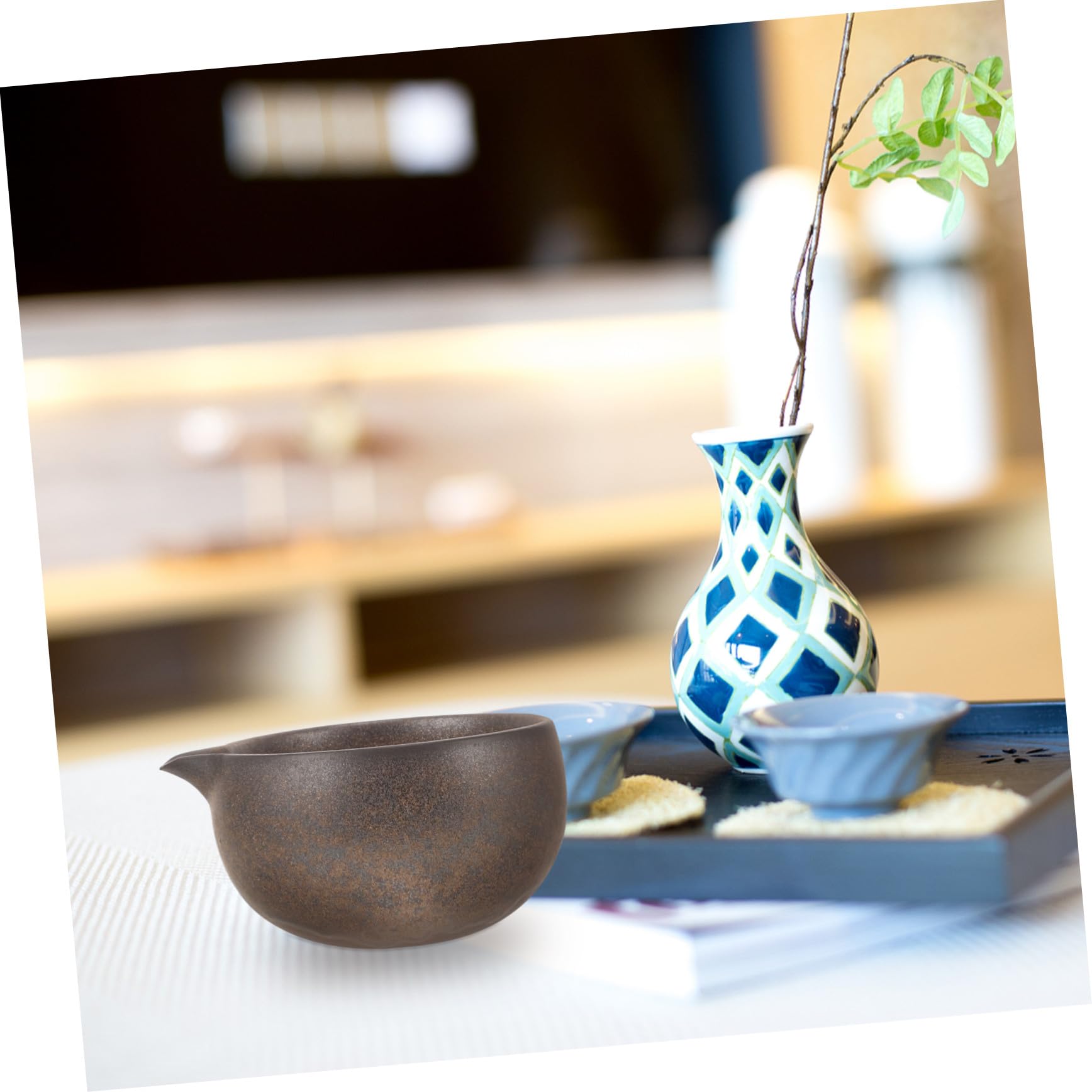 Hohopeti Ciotola Beccuccio Nera Matcha Ceramica con Giapponese | Cerimonia del Tè, Uso Domestico, Stile Tradizionale Giapponese, Bevanda Matcha