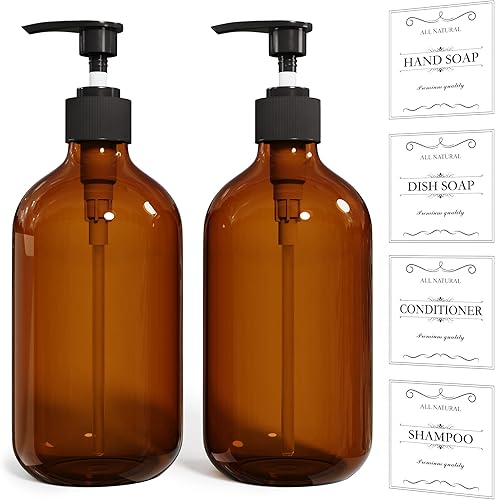 Miniatura 8 de 2 dispensadores de jabón transparente para platos para cocina con bomba a prueba de óxido (16 onzas), dispensador de jabón de manos prémium para