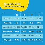 Charlie Banana Reusable Swim Diaper, Washable, Adjustable Drawstring Diaper for Baby Girls Boys, Reusable, Washable, Waterproof Fit to Prevent Leaks - The Whale on White, Size M (16-28 lbs.)
