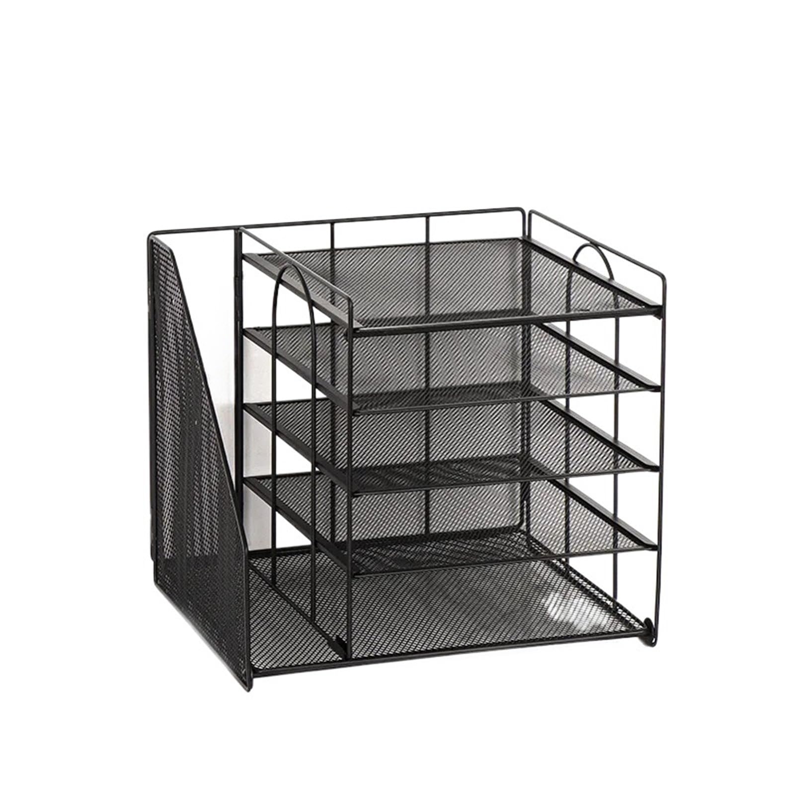 Bandeja Organizador Documentos Organizador de Escritorio y Accesorios Bandeja Papel 5 Niveles con archivador for Oficina/hogar/Suministros Escolares Negro