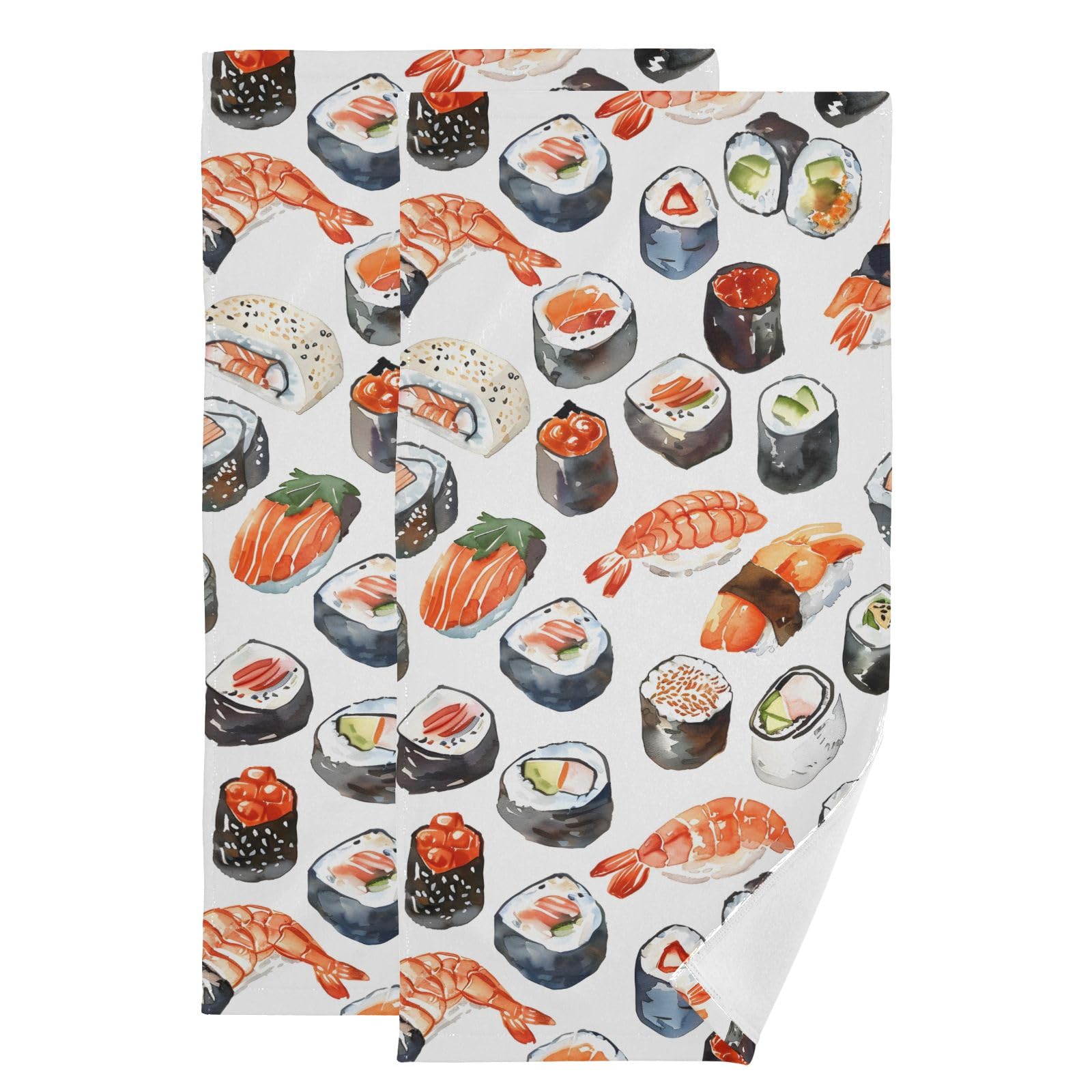 Toallas de cocina y baño con diseño de Sushi Japonés, juego de toallas de algodón de 36x72 cm