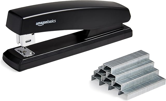 Amazon Basics DLSP-01 Zszywacz, Czarny, Do 25 Kartek