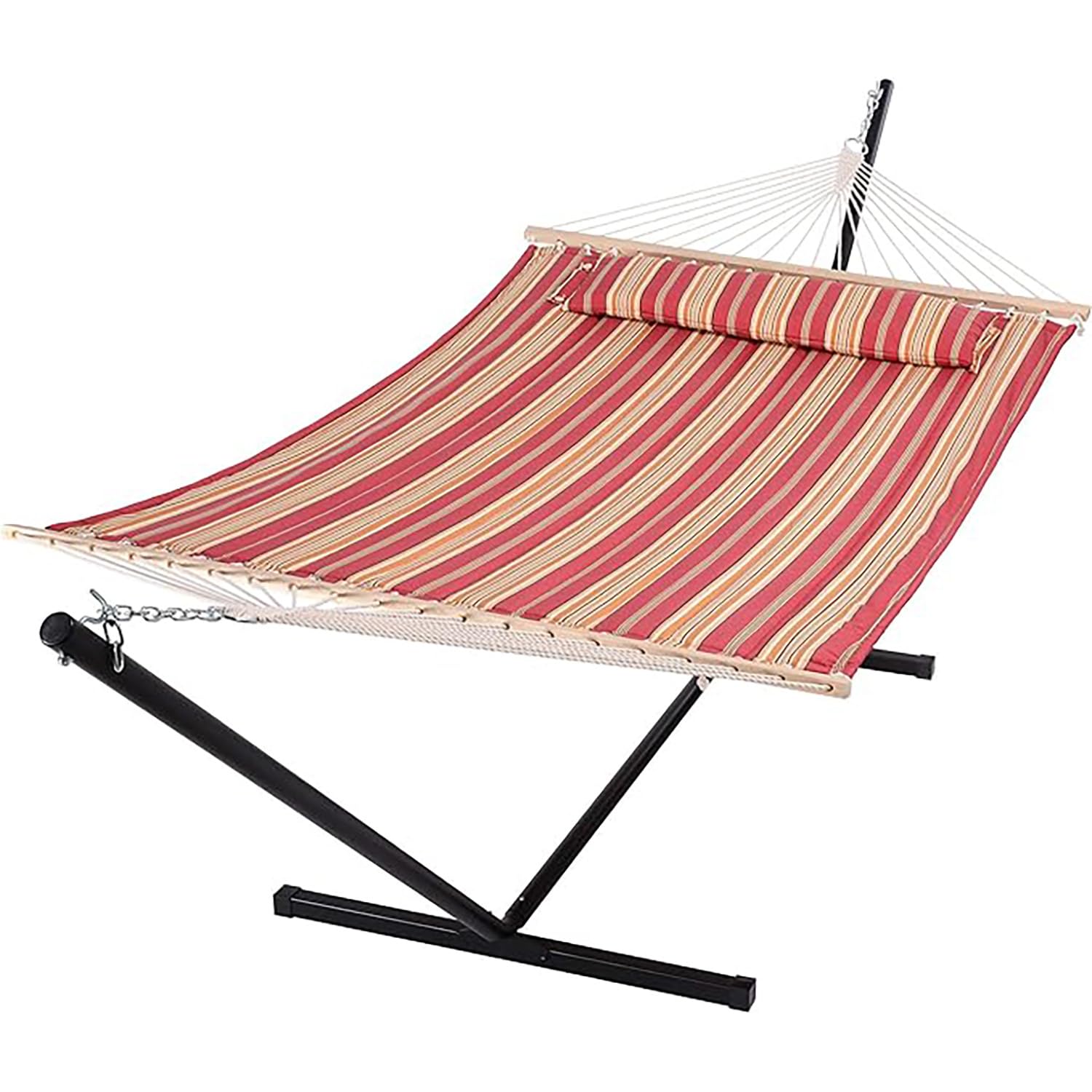 Hamac de camping portable en coton respirant grand hamac d'arbre avec oreiller