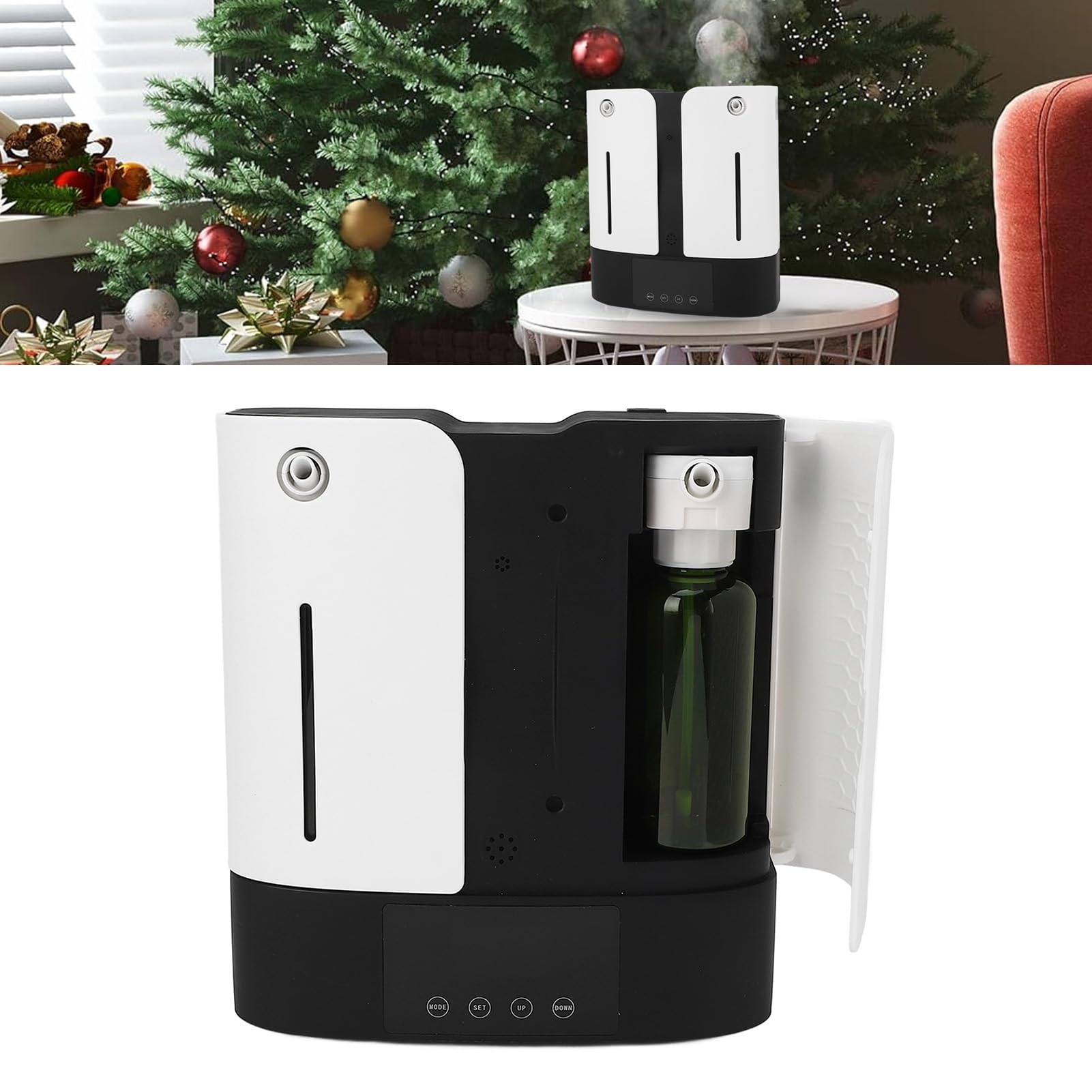 Luocute Dyfuzor do Aromaterapii, Maszyna do Zapachu Zimnego Powietrza 12 W Bezwodny Inteligentny Dyfuzor Olejków Zapachowych o Pojemności 320 Ml do Domowego Biura Hotel Spa (Wtyczka UE 100-240 V)