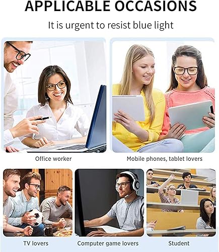 Miniatura 6 de GIFIORE Gafas pequeñas redondas de luz azul para mujeres y hombres, con bloqueo de luz azul, lentes clásicos para juegos de computadora
