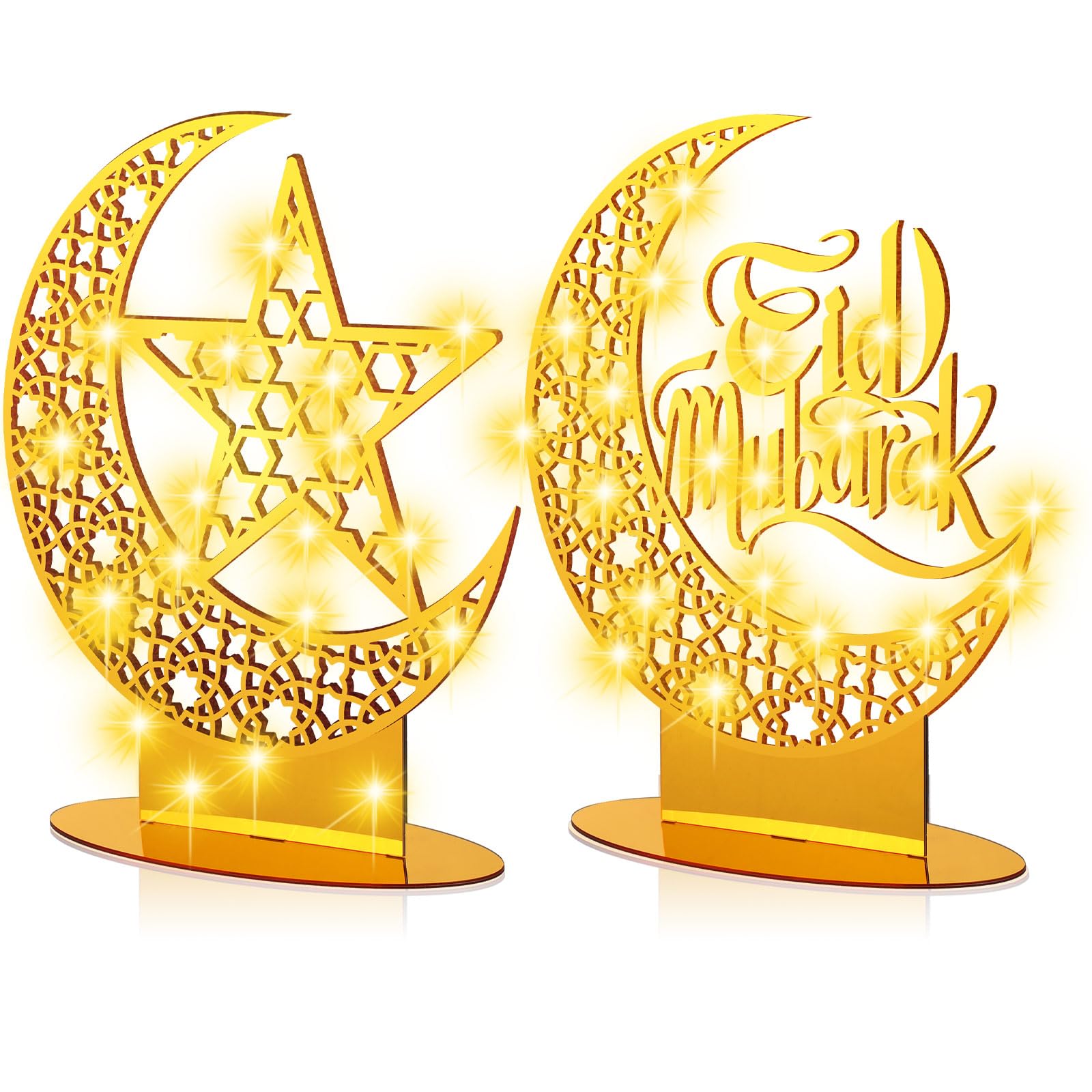 Snapklik.com : Tujoe 2 Pcs Ramadan Decorations Eid Mubarak Night Light ...