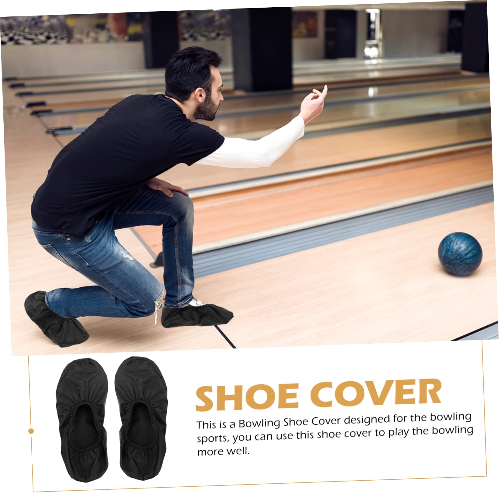 KICHOUSE 2pcs Anti-Slip Bowling Shoe Covers Creative Rain Shoe Protectors for Use Easy to Wear Reusable Keep Clean Extend Lifespan