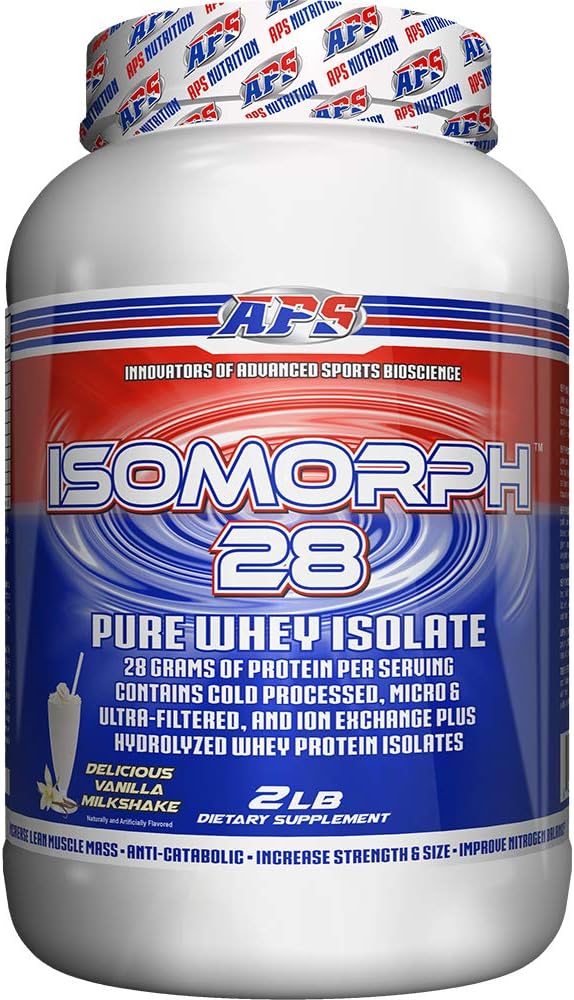 APS Nutrition IsoMorph 28 Protein Powder | Pure Whey Isolate | Cold Pressed, Ultra- Filtered, & Ion Exchange Isolates | 28g Protein | 2 Pound (Vanilla Milkshake)