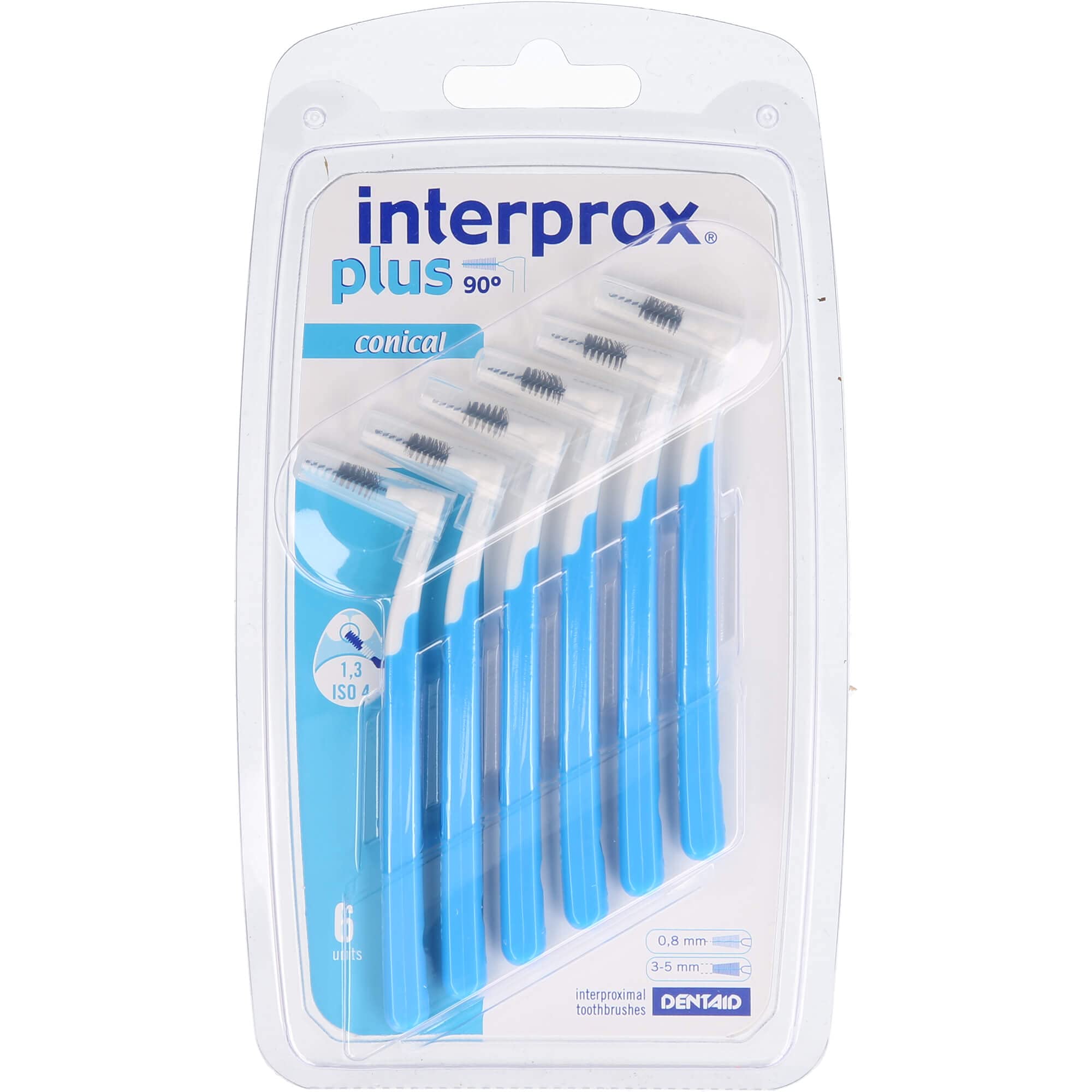 0.8 mm Blue Plus Interproximal Conical Brush - Pack of 6