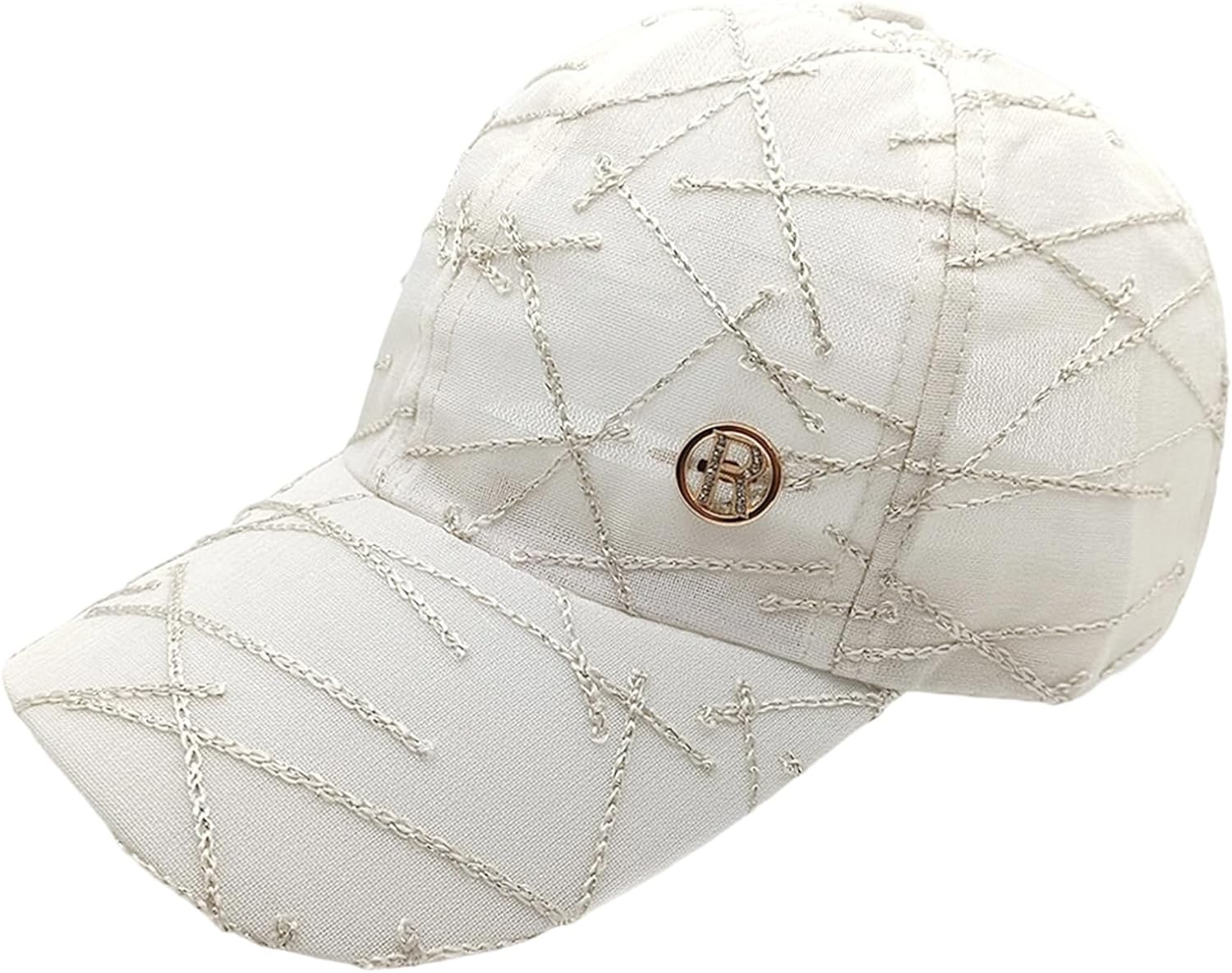 Hat with Adjustable Strap for Sun Shade | Lightweight Polyester Outdoor Hat with Metal Badge for Daily Wear and Sun Protections