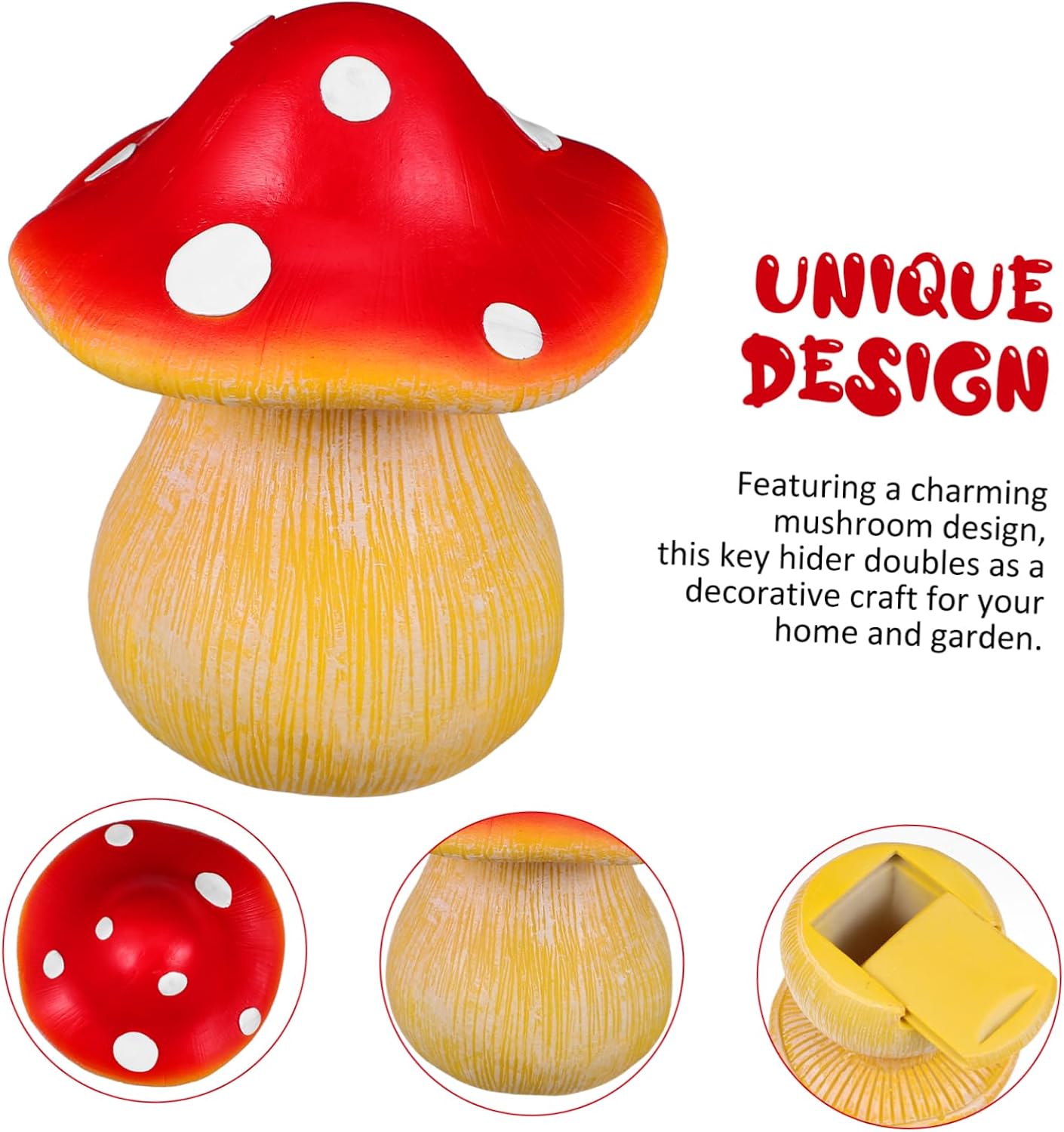 Mipcase Garden Key Hider Box Hide a Key outside Mushroom Decor Storage Container