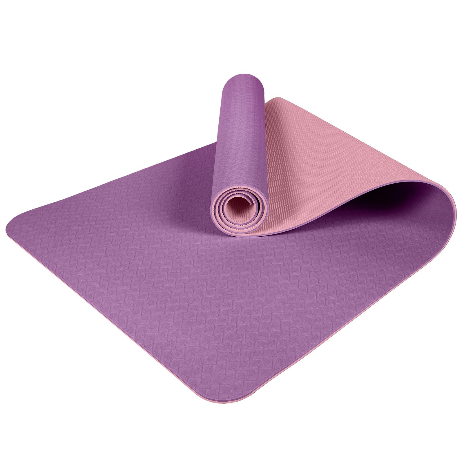 Grand tapis de yoga en TPE épais et antidérapant 183 x 80 x 0,8 cm pour homme et femme, exercice pour la maison, idéal pour la gym, le pilates, le fitness