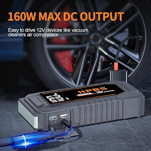 Miniatura 5 de Arrancador de vehículos, paquete de batería y arrancador con pico de 5000 A, para todos los motores de gasolina y diésel de 10.0L, batería portátil