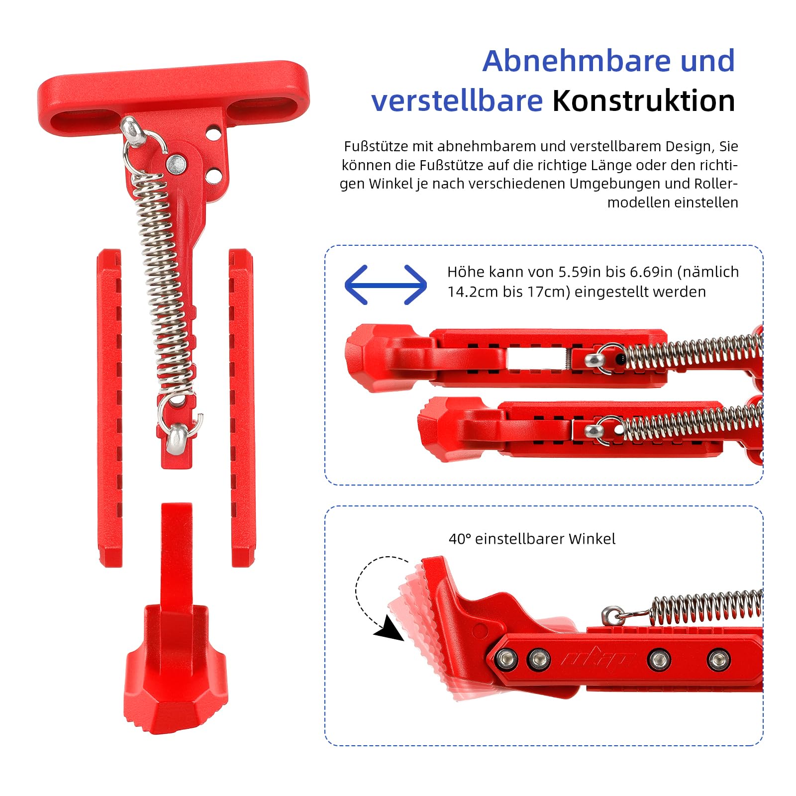 Cavalletto Piede D'appoggio Per Scooter Ninebot G30 Max / G30D / G30LE - Ricambio In Lega Alluminio, Antiscivolo Regolabile