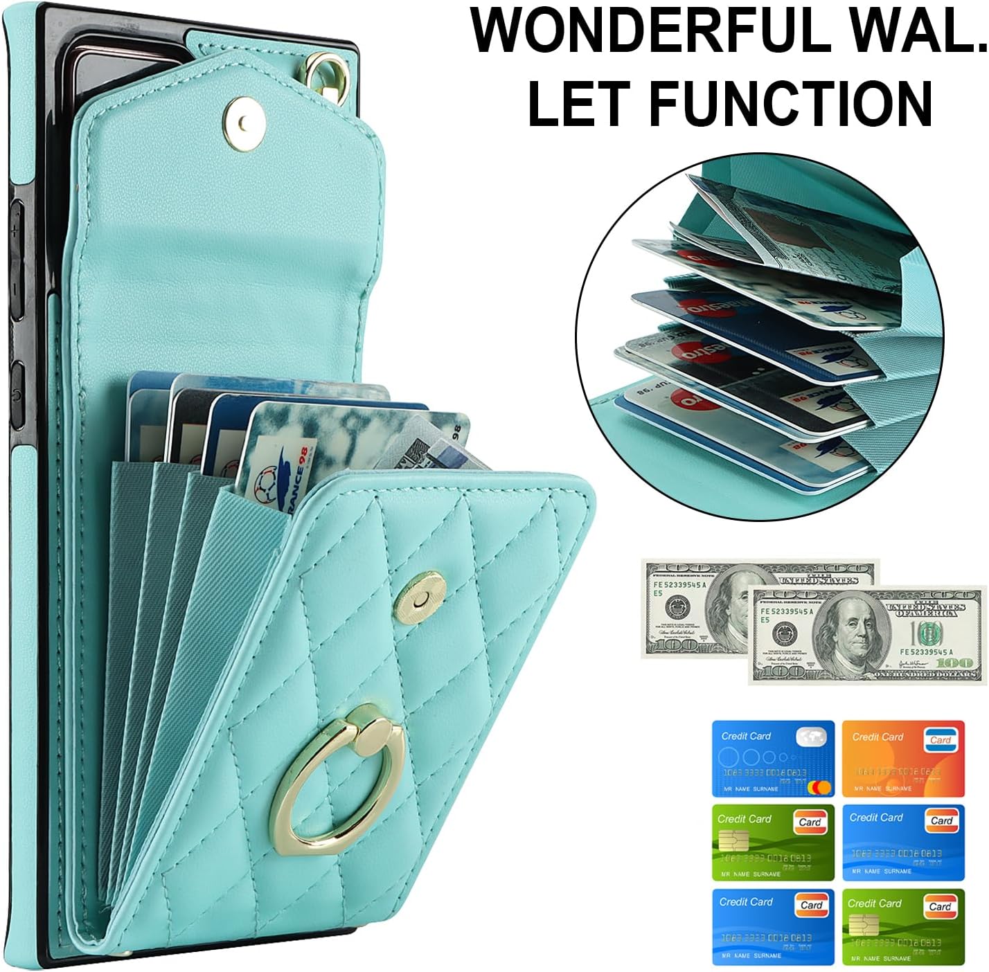 Asuwish Phone Case for Samsung Galaxy Note 20 Ultra 5G Wallet Cover with Screen Protector and Ring RFID Blocking Card Holder Cell Note20 Plus Notes 20Ultra Note20+ U + 20+ Twenty Not S20 Women Teal