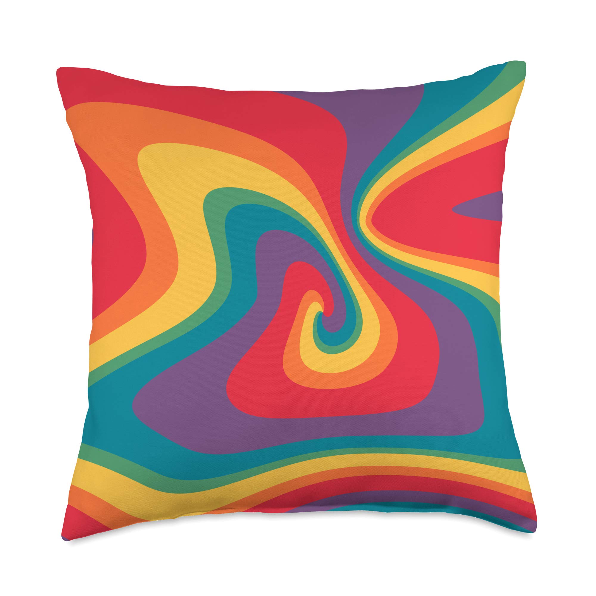 Amazon.com: PinkNews Retro Pride Rainbow Swirl Throw Pillow, 18x18,  Multicolor : Home & Kitchen