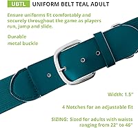 Vista 2 de Champion Sports - Cinturones de uniforme de béisbol o sóftbol para adultos y jóvenes, en varios