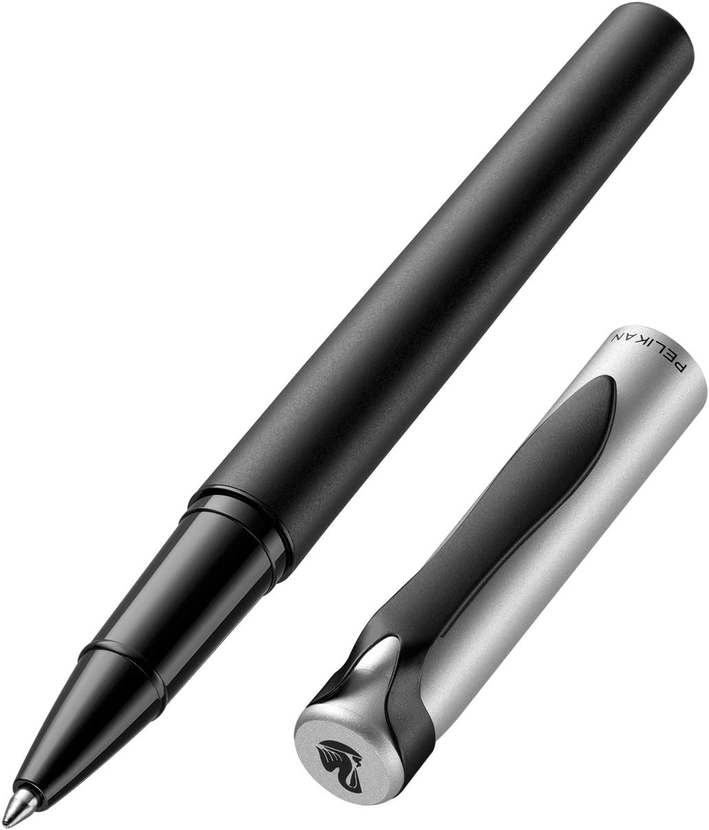 Pelikan Stola II Rollerball Pen, Black & Silver Barrel, Black Ink, 1 Each (929711)
