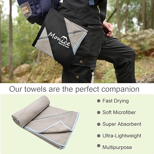 Miniatura 4 de MONICE Toalla de microfibra de secado rápido para viajes, playa, gimnasio, yoga, camping, natación, deporte, toalla ligera
