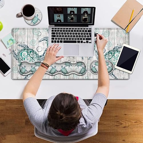 Miniatura 6 de Alfombrilla de mouse para juegos y reposamuñecas para teclado, alfombrilla de mouse grande extendida de 31.5 x 11.8, reposamuñecas ergonómico de