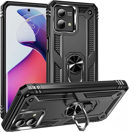 Funda para Moto G Stylus 2023 5G en coche, soporte de anillo de metal, armadura anti caída completa, material de TPU + PC para Moto G Stylus 2023 5G
