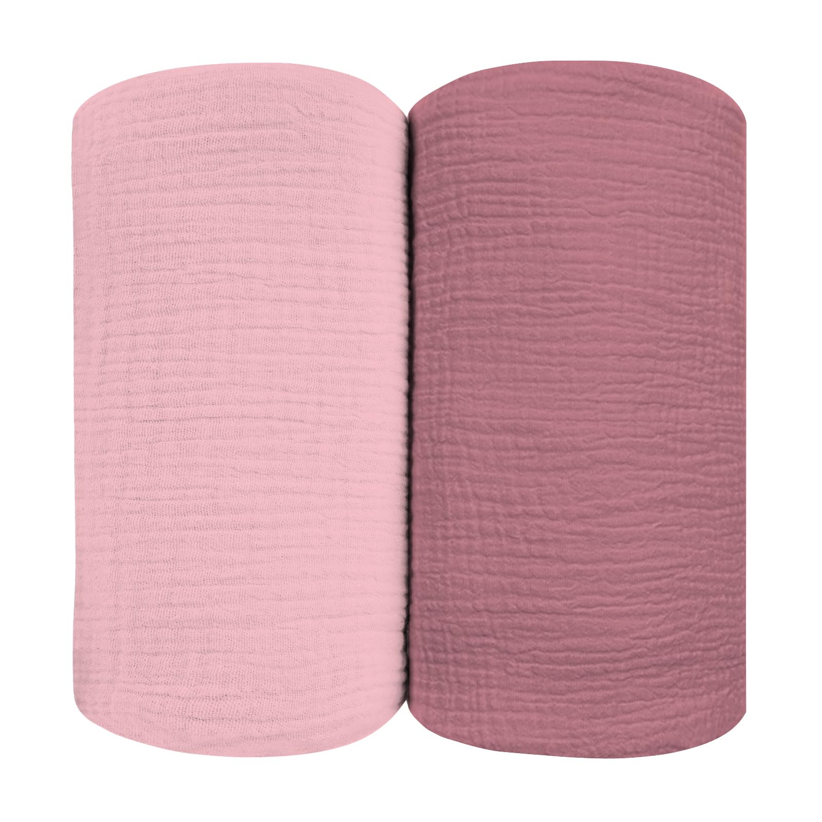 breebleep Muslin Swaddle Blankets for Baby Girls, Pink Receiving Blankets for Baby, Large Size 47 x 47 Inches, Soft Breathable Cotton for Unisex