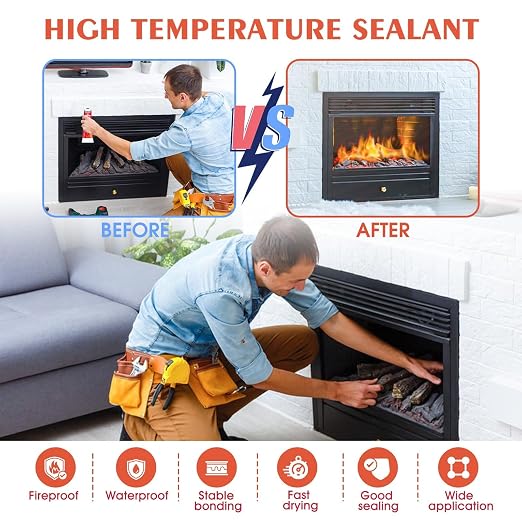 Sellador de silicona resistente a altas temperaturas 100ml miniatura 5