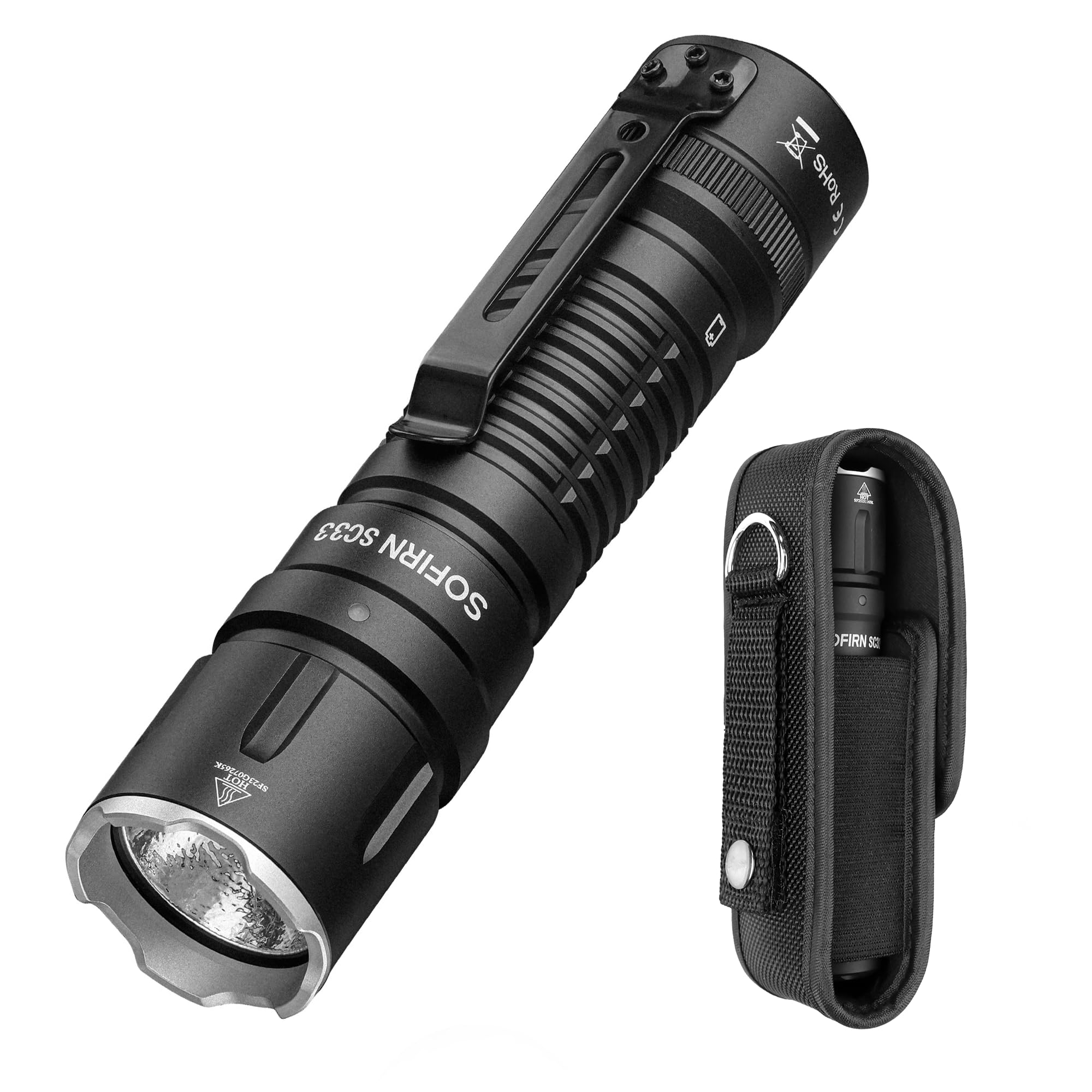 SOFIRN SC33 ハンディライト Amazon.com: sofirn SC33 Tactical Flashlight with Holster, 5200LM