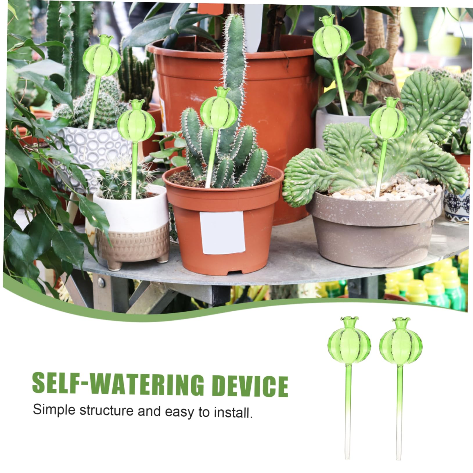 Kisangel 3 Ensembles Pot De Fleurs À Arrosage Automatique Pointes D'arrosage Bulbe D'arrosage Globes D'arrosage en Verre pour Plantes Globes d'eau Light Green Un Verre 4 Pièces * 3