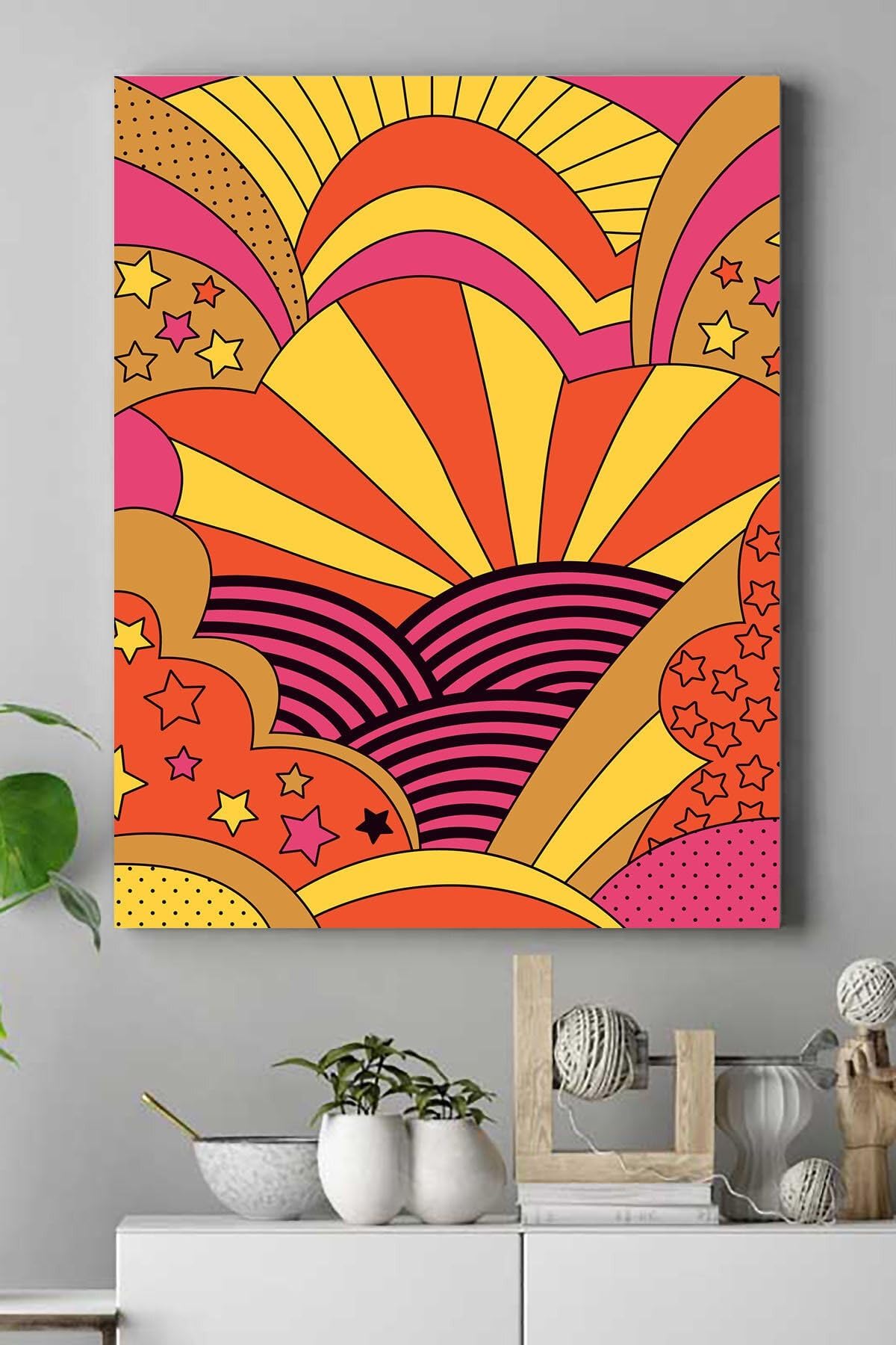 Postermanya (pster20492) Starry Cloud, Yıldız Psychedelic Indie Tarzı Kanvas Tablo 30 x 40