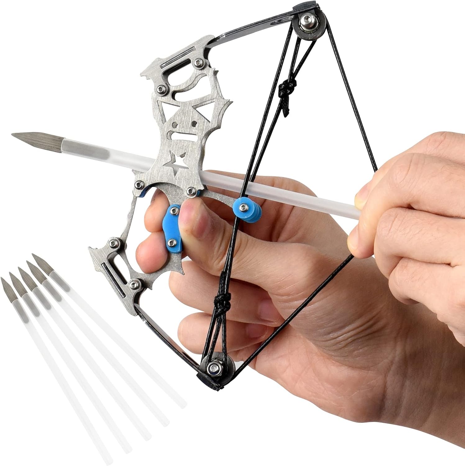 JTXCDFHMJ Mini Bow and Arrow Mini Compound Bow Hunting Games Pocket Bow