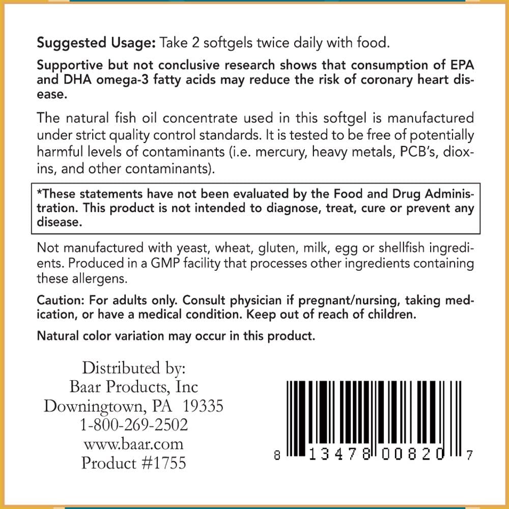 Omega 3 1000mg 200 Softgels