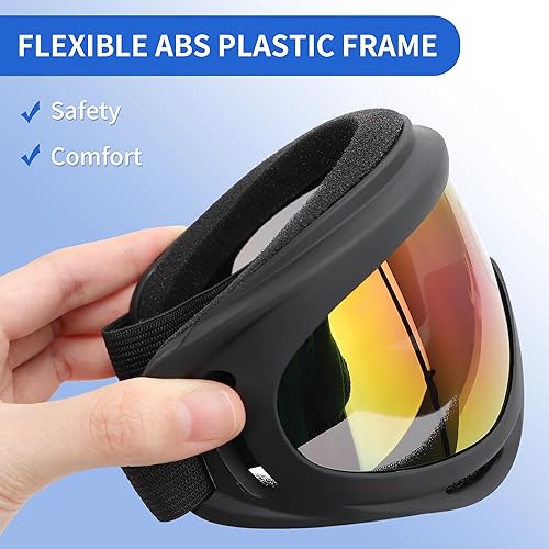 Miniatura 10 de SooGree Gafas de esquí, snowboard, esquí, nieve, viento, a prueba de polvo, gafas de motocicleta, gafas de ciclismo para hombres y mujeres