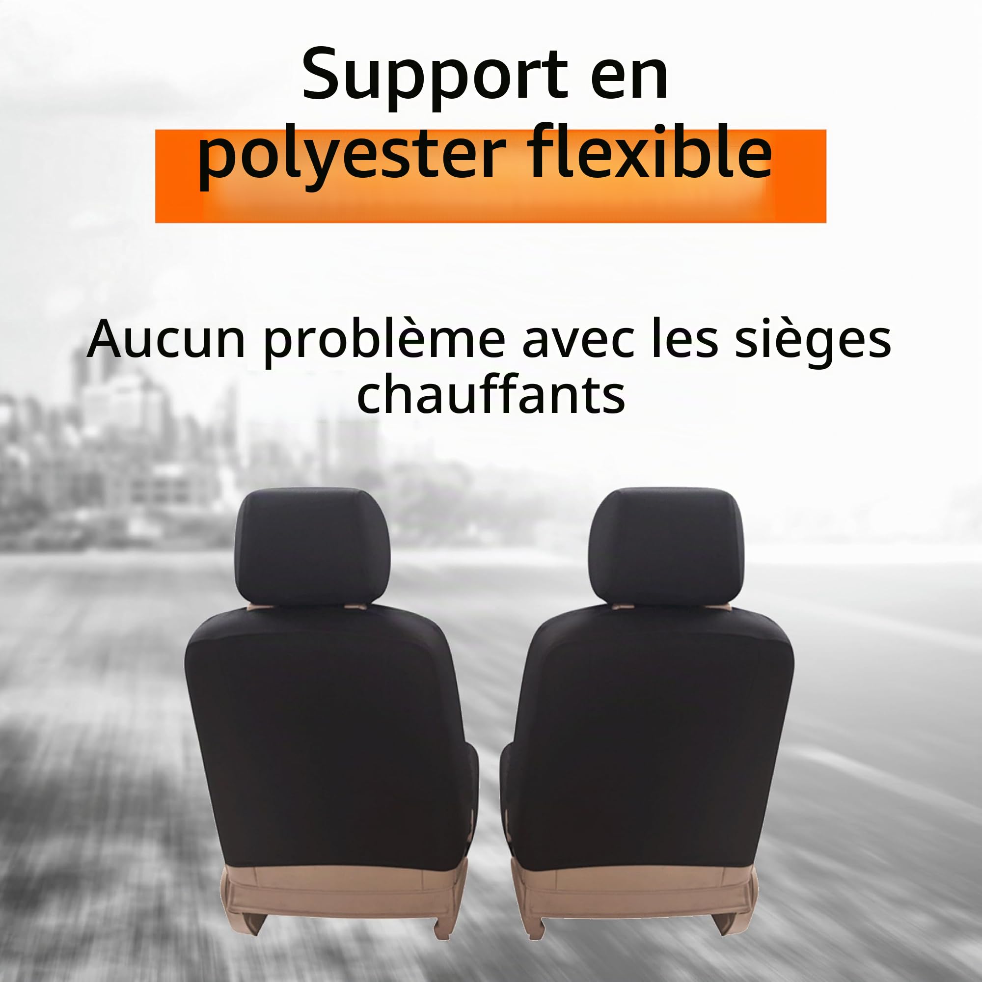 upgrade4cars Housses de Siège de Voiture Avant Simili-Cuir Universelle