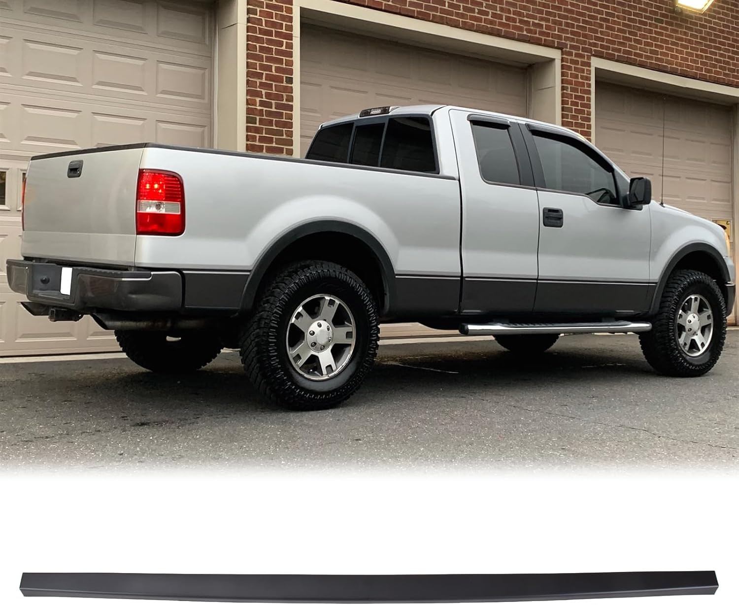 FREEMOTOR802 Tailgate Top Protector, Compatible with 2005-2008 Ford F-150 Styleside 2006-2008 Lincoln Mark LT Models, PP Pickup Truck Tailgate Molding Upper Spoiler Cap Cover Guard (Matte Black)