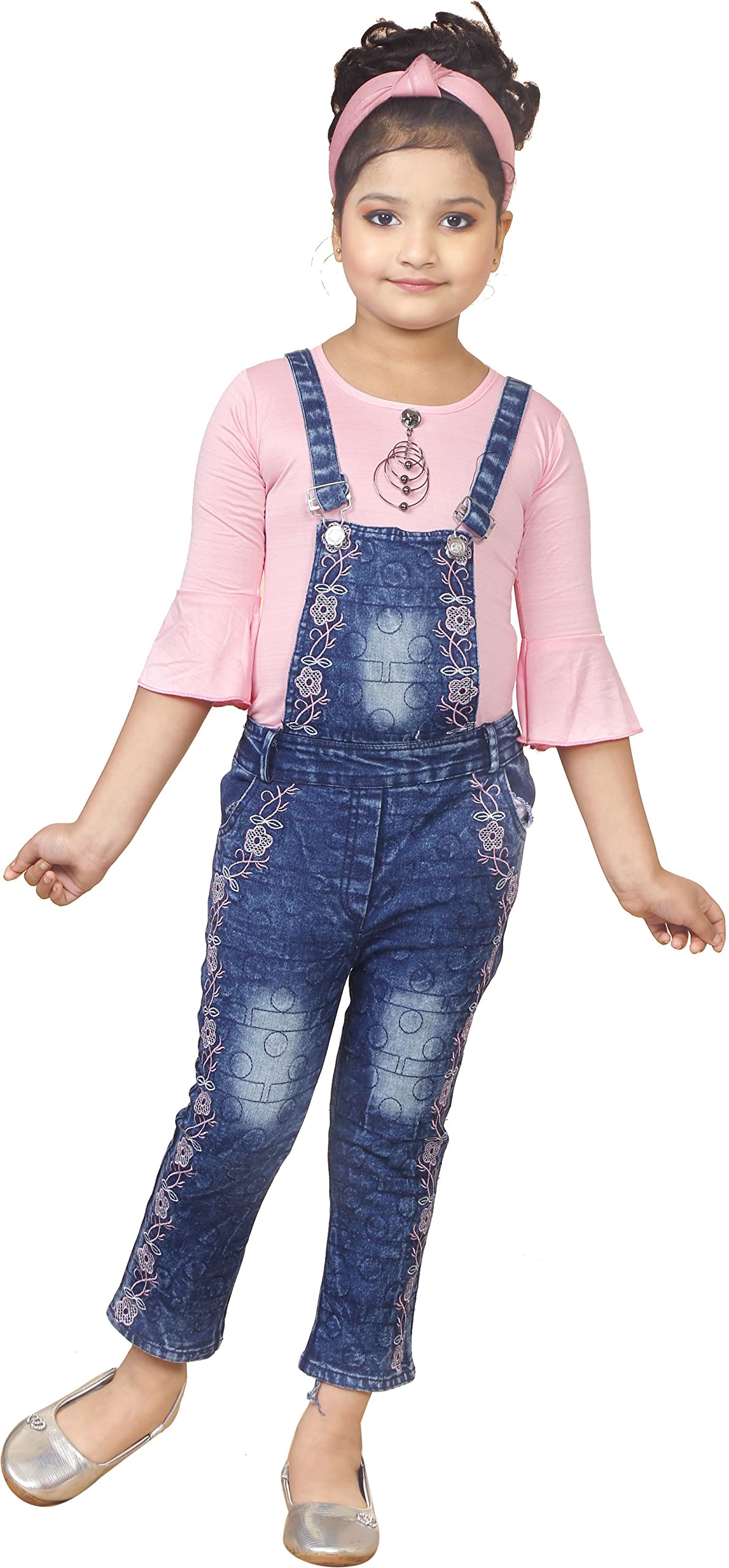 Dungaree For Girls Casual Embroidered Cotton Blend-picture-50