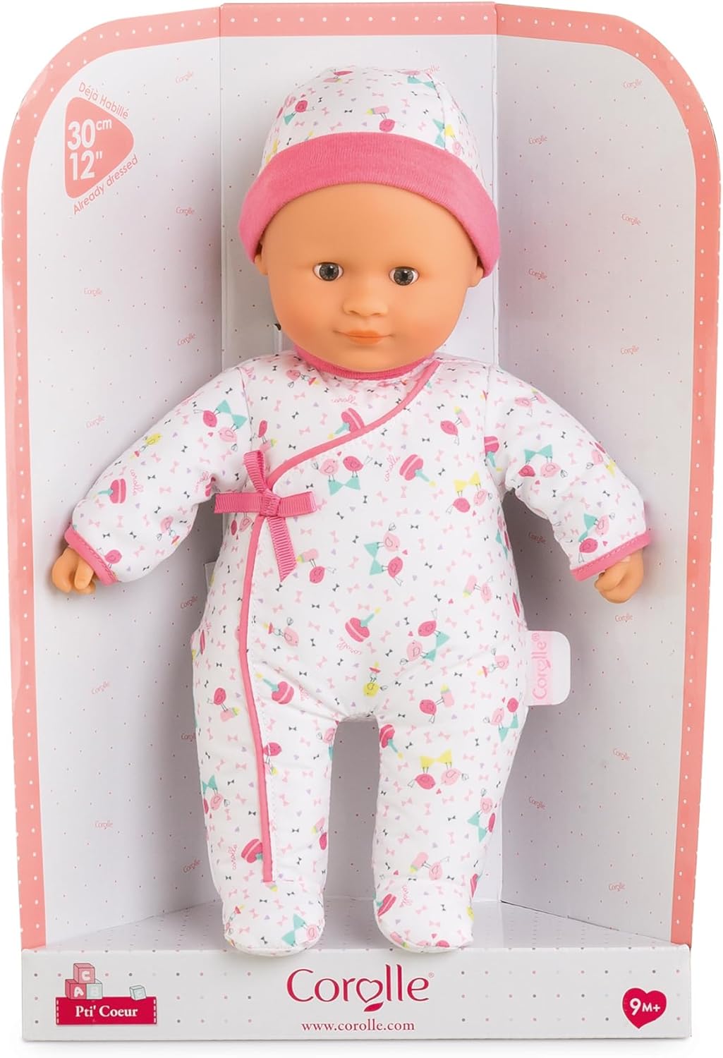 Corolle Mon Premier Poupon Sweet Heart Birthday Toy Baby Doll, Pink, 12 inch