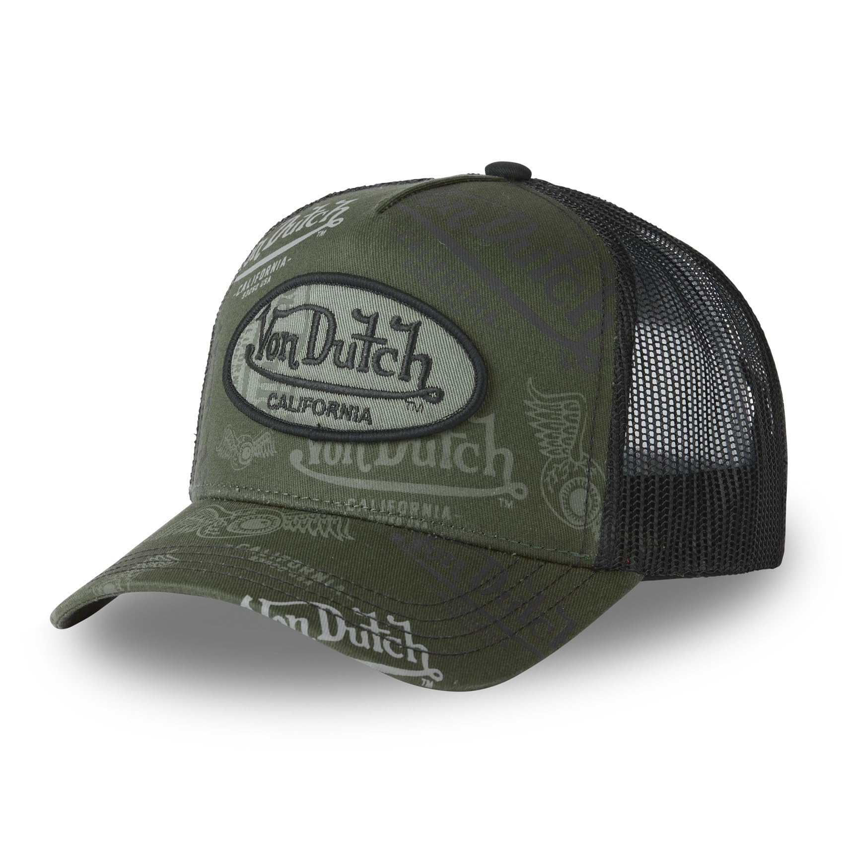 Von Dutch Men's & Women's Cap, Adjustable Trucker Cap with Snapback, Green, One Size