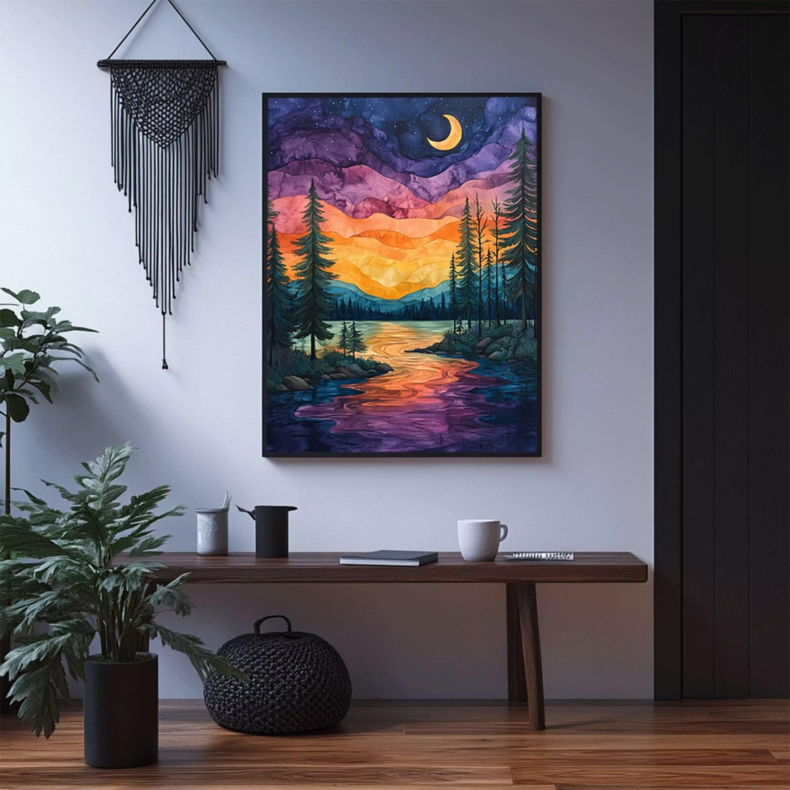 Diamond Painting Foresta Strass Quadri Moderni Soggiorno 60x80CM ZXSH9594 | Diamantini Dipingere con i Numeri Adulti Astratto Crystal Art Punto Croce Embroidery Kit per Decorazioni Casa Regalo Donna