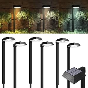 Sunco 6 Pack 2W Solar Sidewalk Dusk to Dawn Outdoor Backyard Walkway Garden Driveway Landscape Waterproof Patio Yard