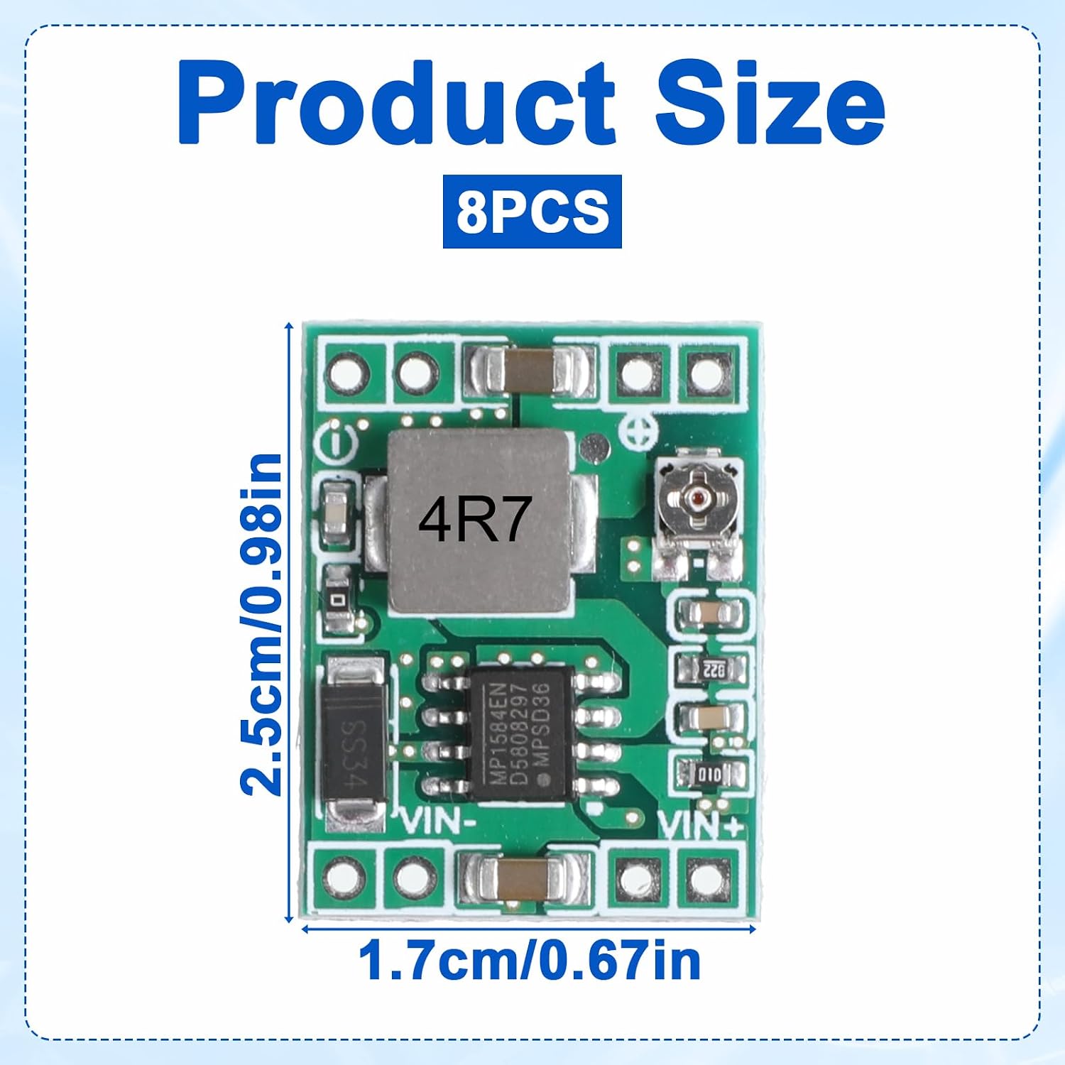 8 Pcs MP1584EN Dc to Dc Buck Converter